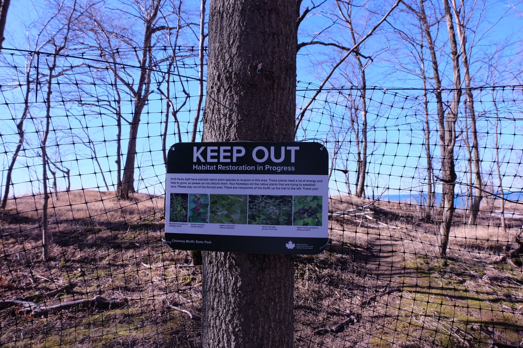 Habitat Restoration in Progress Sign